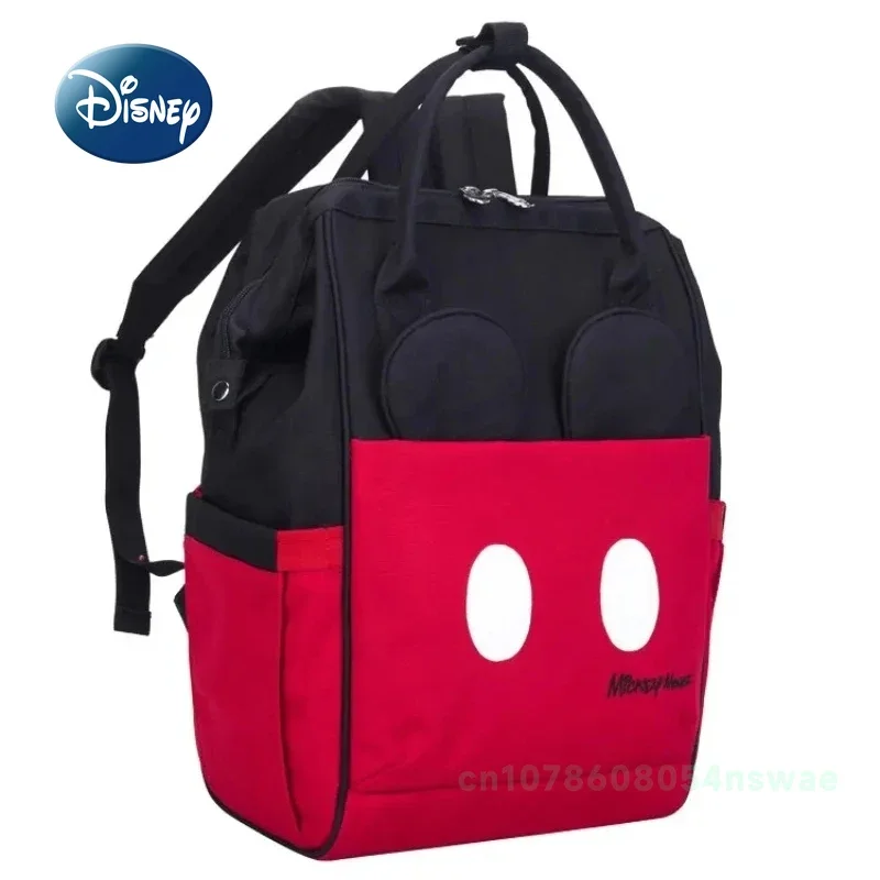 Nueva bolsa de pañales de Mickey de Disney, mochila de marca de lujo para bebé, bolsa de pañales para bebé de dibujos animados, mochila de alta calidad y gran capacidad