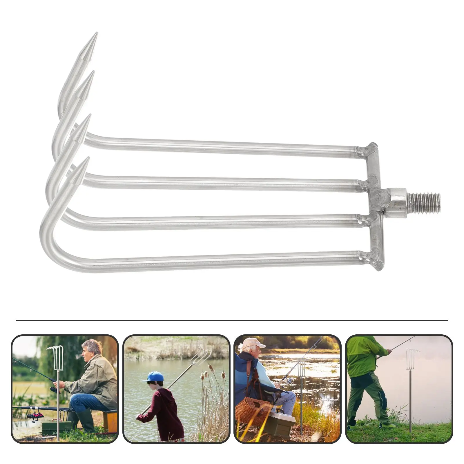 Stainless Steel Water Rake Pond Lake Aquatic Cleaning Tool Gardening Weeding Hand Tool Fishing Rake Metal Landscaping Tools