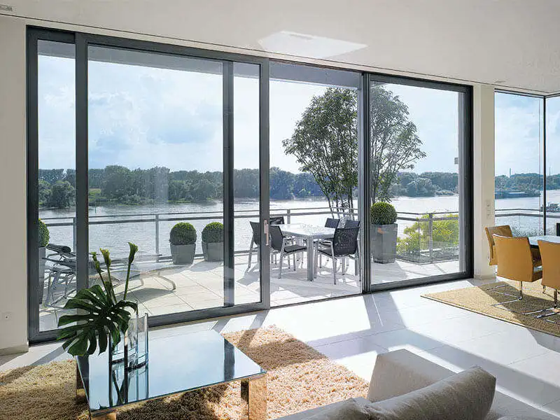 Multiple Sizes Customization Patio Sliding Door Simple Operation Corridor Aluminum Sliding Glass Doors Durable Partition Doors