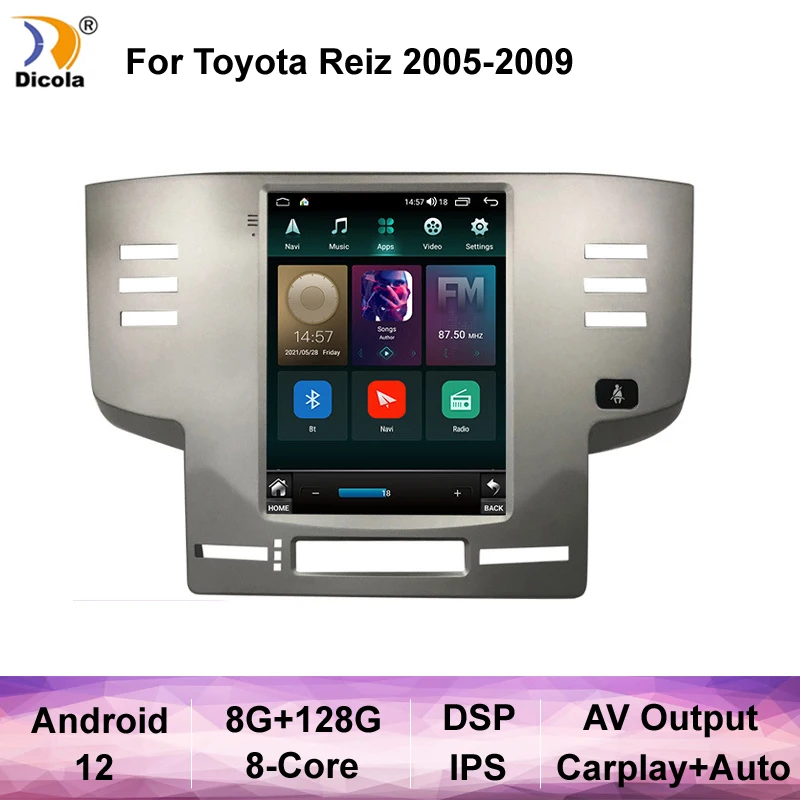 

Автомагнитола для Toyota Reiz Mark X 2005-2009, Android 12, DVD, мультимедийный видеоплеер, Авторадио, стерео, навигация, GPS, Carplay