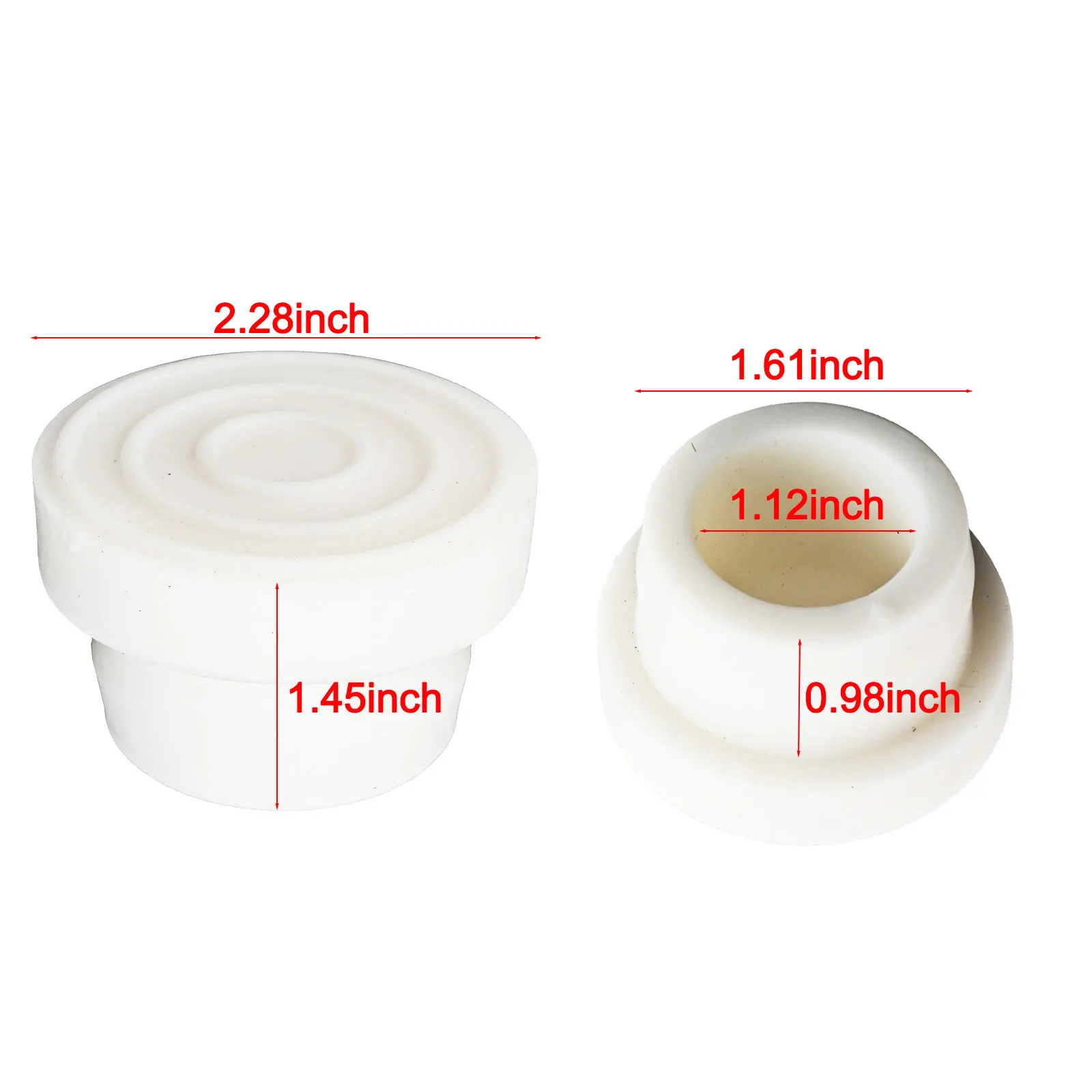 2 Pack White Rubber Pool Ladder Bumpers Fit 1.12 Inch Foot Pipe Stoppers For In Ground Swimming Pool Edge Protection Parts