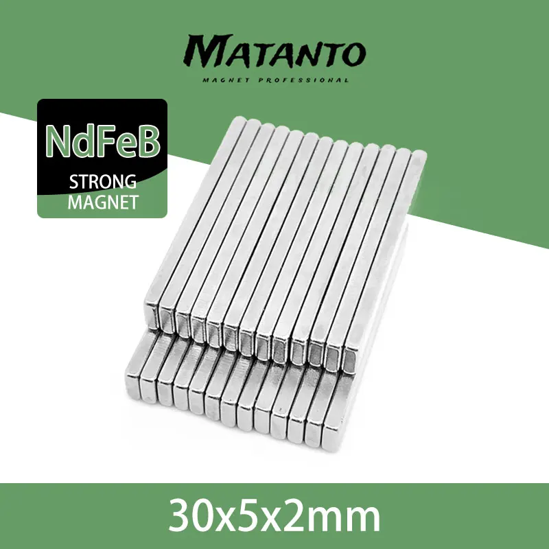 10/20/50/100/200PCS 30x5x2mm Thin Quadrate Permanent Neodymium Magnets 30x5x2 Block Powerful Strong Magnetic Magnets 30*5*2