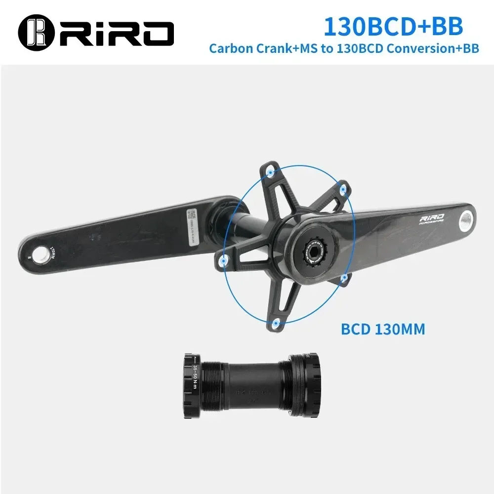 Riro Carbon Crankset Ultralight Carbon Fiber Bicycle Crank 110BCD