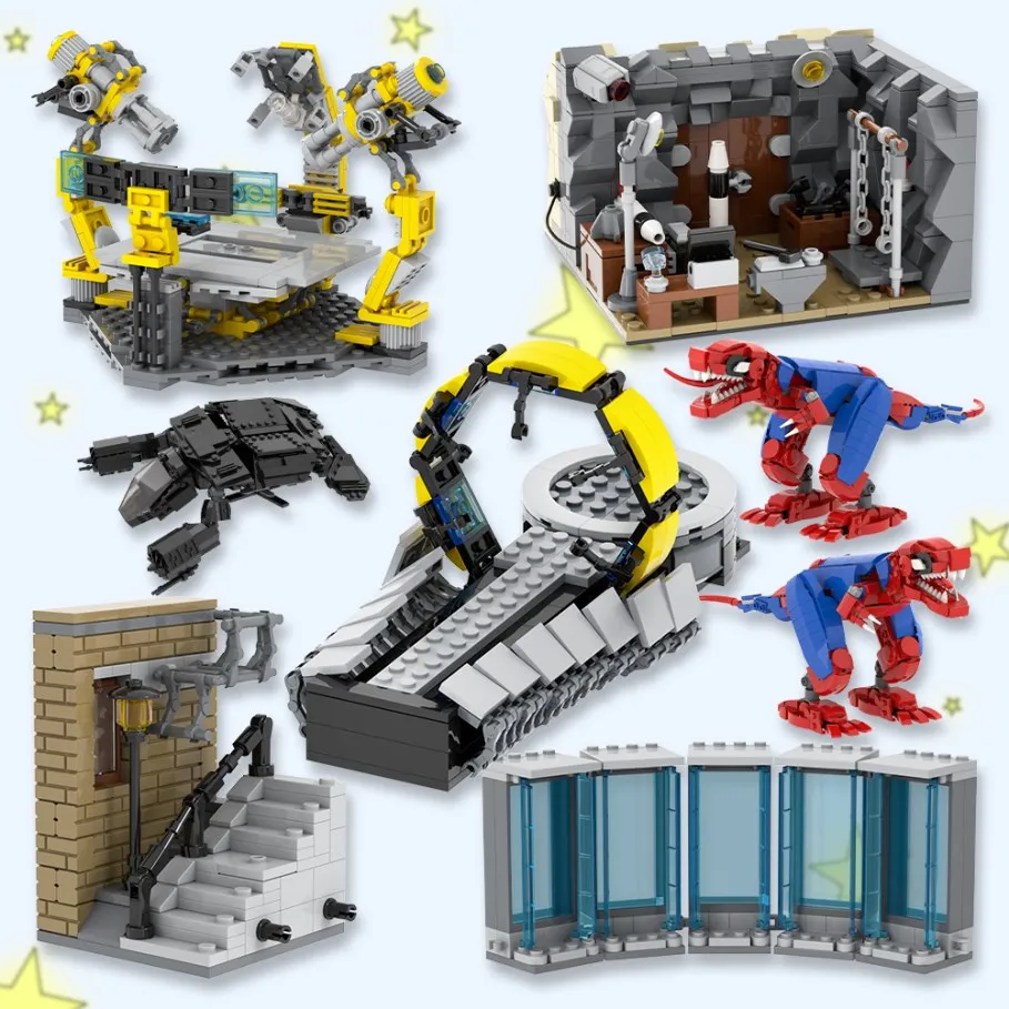 MOC MK1 Gantry Unloading Table Fighter Brick Sci-Fi Movie Figure Stand Compatible Building Blocks Toys For Children Friends Gift