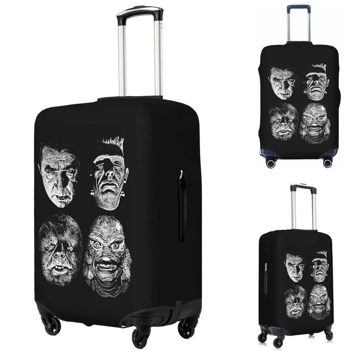 

Universal Studios, Monsters,dracula, Wolfman, Frankenstein Suitcase Cover Protection Elastic Travel Luggage Protector Covers