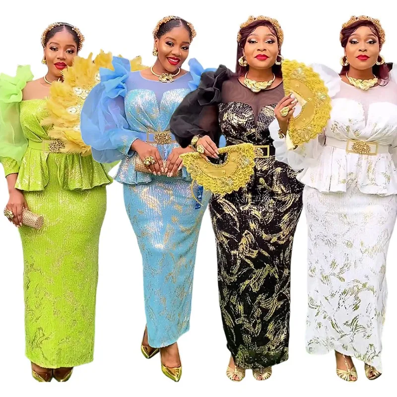2025 New Women African Party Dress Dashiki Ankara Wedding Evening Gown Elegant Turkey Muslim Maxi Dress Plus Size Fashion view 2