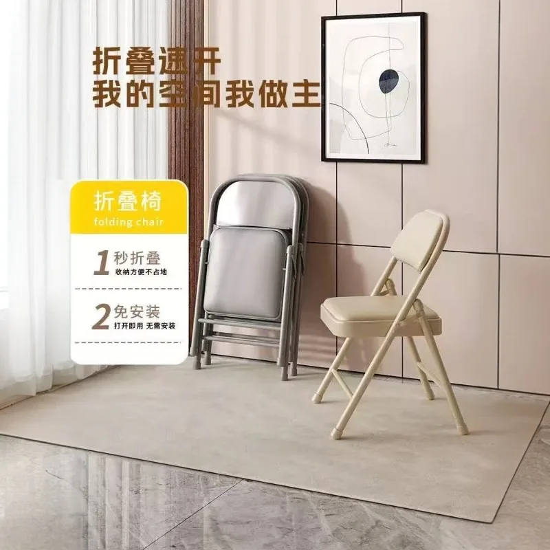 Folding Chair with Backrest, No Assembly Required Portable Chair for Office, Home & Dorm