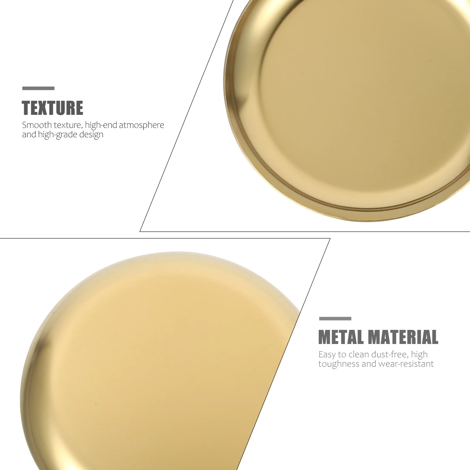 

2pcs Golden Soap Holder Storage Tray Rustproof Mirror Plate Jewelry Display Home Decor Nordic Style Kitchen Decorate