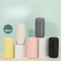 400ML Stainless Steel Water Bottle Wine Tumblers Insulated Wine Stainless Steel Stemless Cups with Lids for Coffee