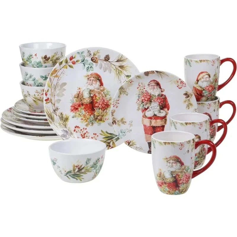 

Porcelain Dinner Set Christmas Story 16pc Dinnerware Set Multicolored Tableware Sets China Ceramic Plates Dishes