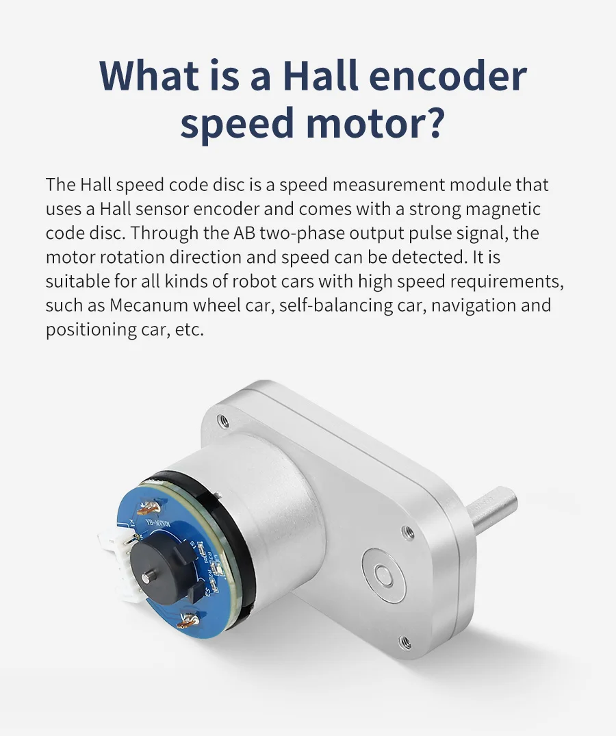 Yahboom DC-Untersetzungsmotor Hall-Encoder L-Typ mit Ganzmetallgetriebe Bessere magnetische Anti-Interferenz für Roboter-Auto-Chassis-Kit – Detail 11