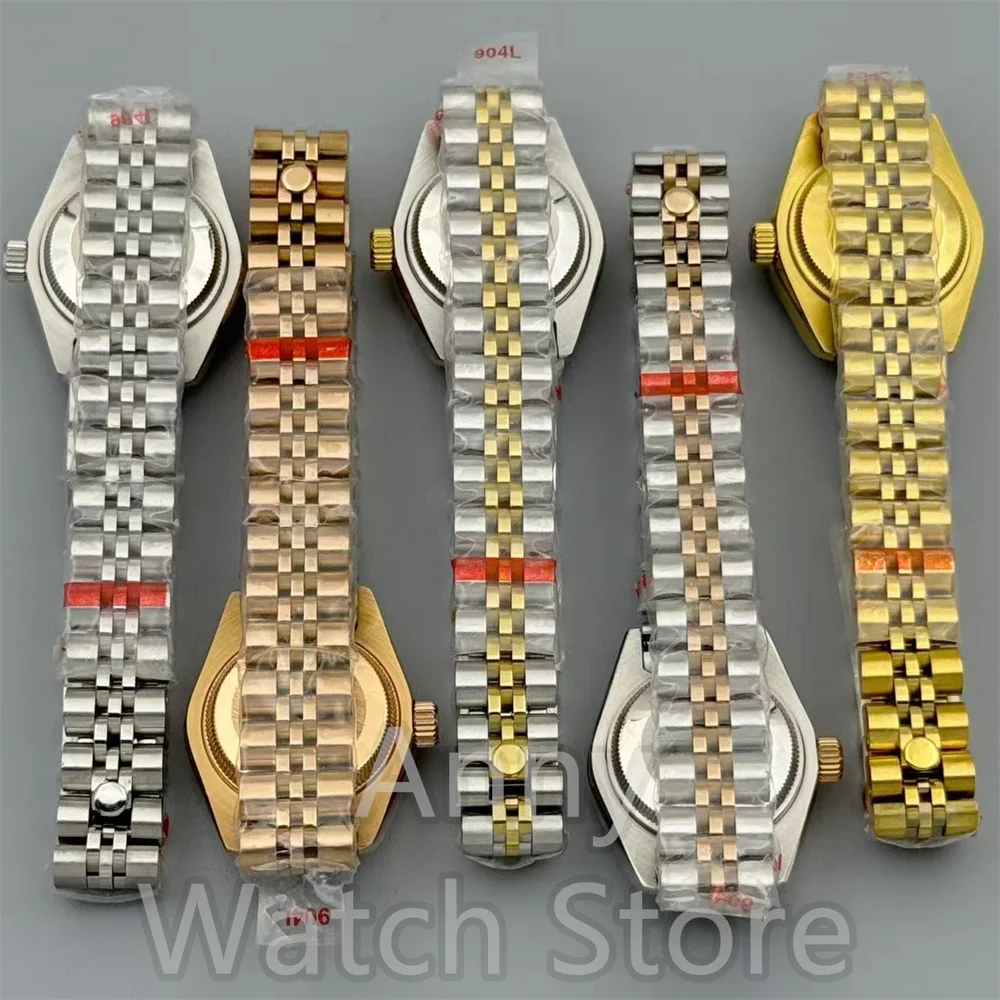 NH05 28mm Fluted Curved Sapphire Glass Steel Diving Watch Case For Ladies Fit NH05 NH06 Movement Fit Women's 20.5mm Dial