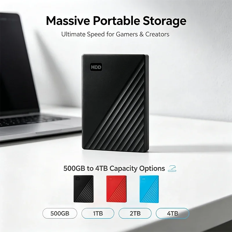 Accelerate Speed, Slim Portable SSD, 4TB/2TB/1TB/500GB, Encrypted Backup, PC, Laptop, Mac, Pocket-Sized, Pro Max Ultra Plus X4SX
