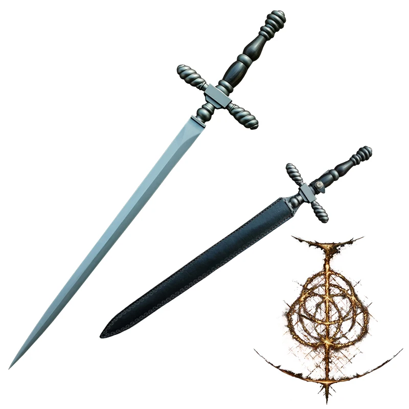 

Replica Swords 1060 High Carbon Steel Blade Misericorde Sword Medieval-Knight-Historic-Dagger W/PU Sheath For EldenRing