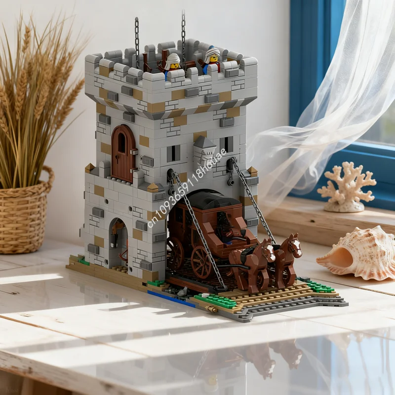 

1086 шт. MOC Modulares Torhaus модульный замок модель льва здание рождественские подарки блоки архитектура DIY кирпичная игрушка детский день рождения