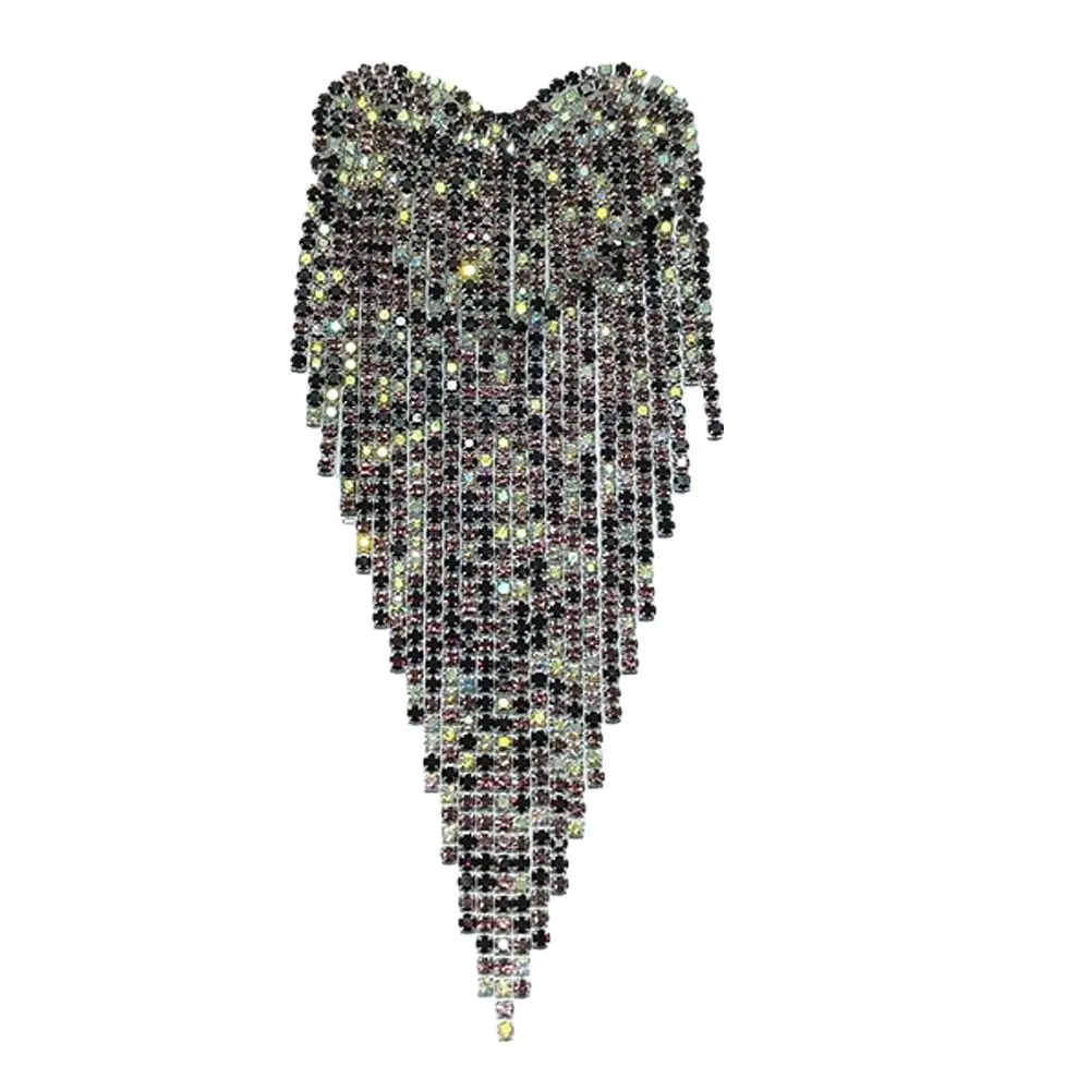 Beaded Tassel Epaulette Delicate Retro Heart Punk Brooch Classical Long Chain Shoulder Jewelry Men Women