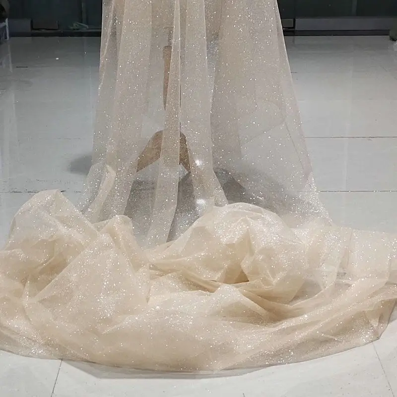 Glitter Tulle Fabric for DIY Sewing Handmade Evening Dress Wedding Decoration Garment Accessories Clothing Fashion Material