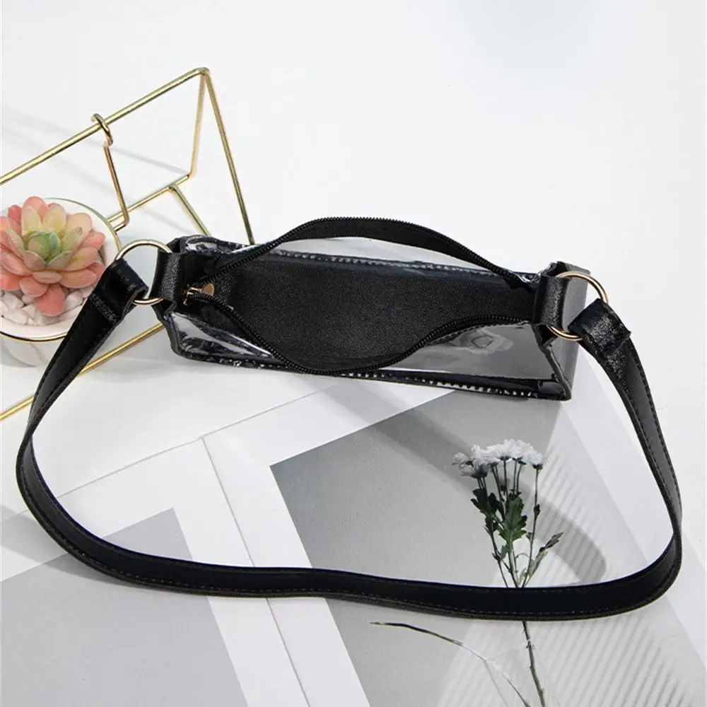 

Fashion PVC Transparent Shoulder Bag Small Candy Color Underarm Bag Zipper Handbag Women Girls
