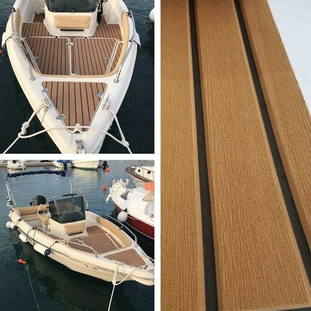 

1Pcs Boat Floor Mat Non-Slip Eva Light Brown Synthetic Safety Cushion Protective Soundproof Shockproof Yacht Deck Pad