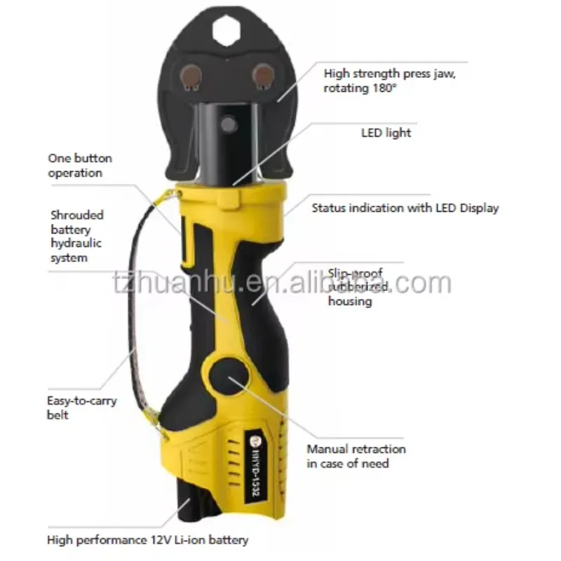 

HHYD-1532 Hydraulic Pipe Press Tool Kit Battery Charger Crimping Copper PEX Pipes-Plumbing Tools Equipment