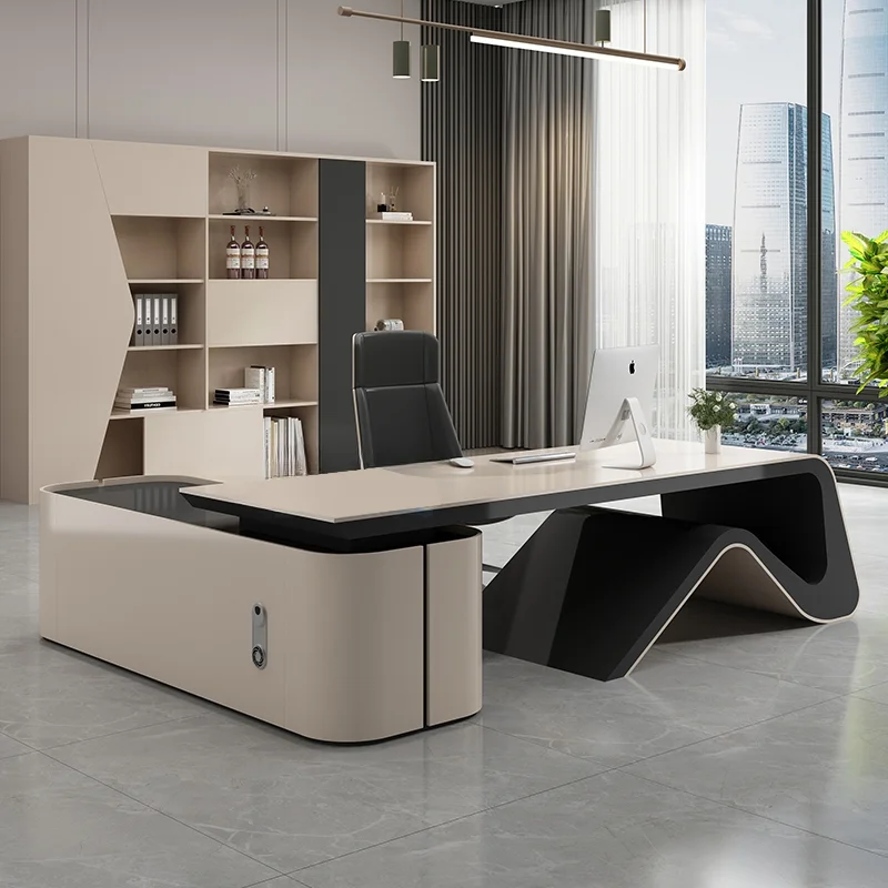 

Fashionable Painted Desk Manager Designer Minimalist Combination Office Tables Computer Luxurious Schreibtisch Office Furniture