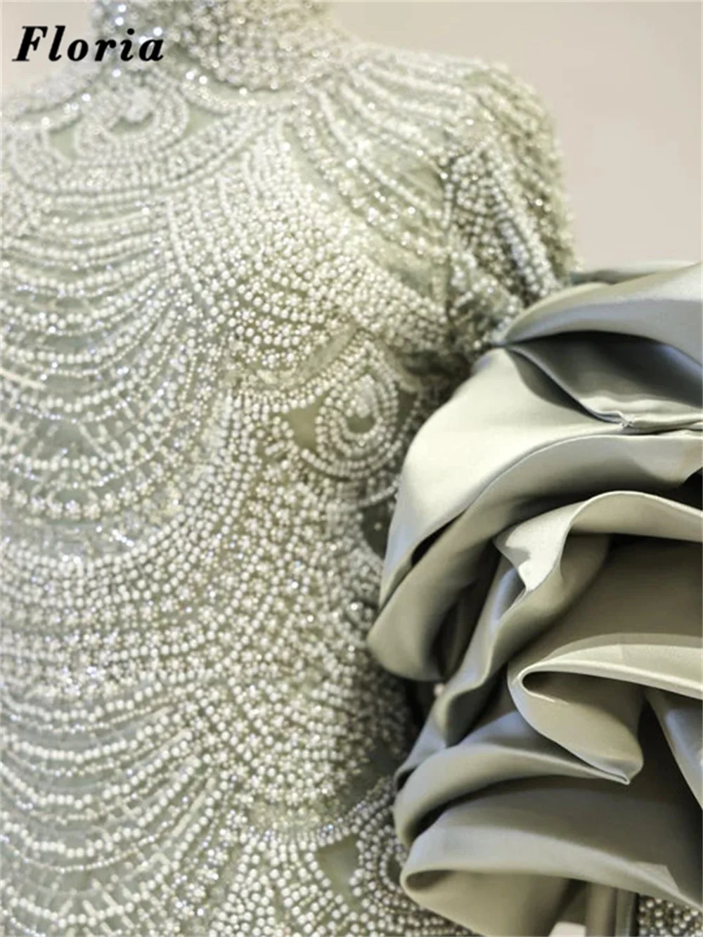 Midden-Oosten Lange Mouwen Avondjurken Elegante Dubai Kralen Verjaardagsfeestje Jurk Overrok Lange Trein Prom Jassen Aangepast