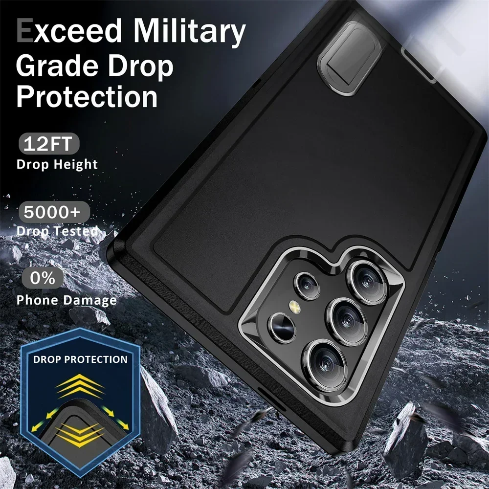 Case For Samsung Galaxy S25 S24 S23 Ultra Plus S22 A16 A54 A53 A14 A53 4G 5G Heavy Duty Rugged Protective with Kickstand Cover