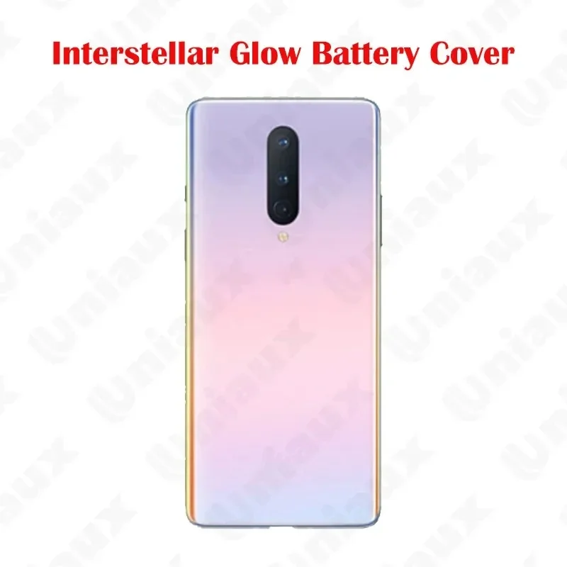 Original Glass New Back Glass For OnePlus 8 Battery Cover Hard Back Door Rear Housing 1+8 Battery Back Cover Camera Lens Circle