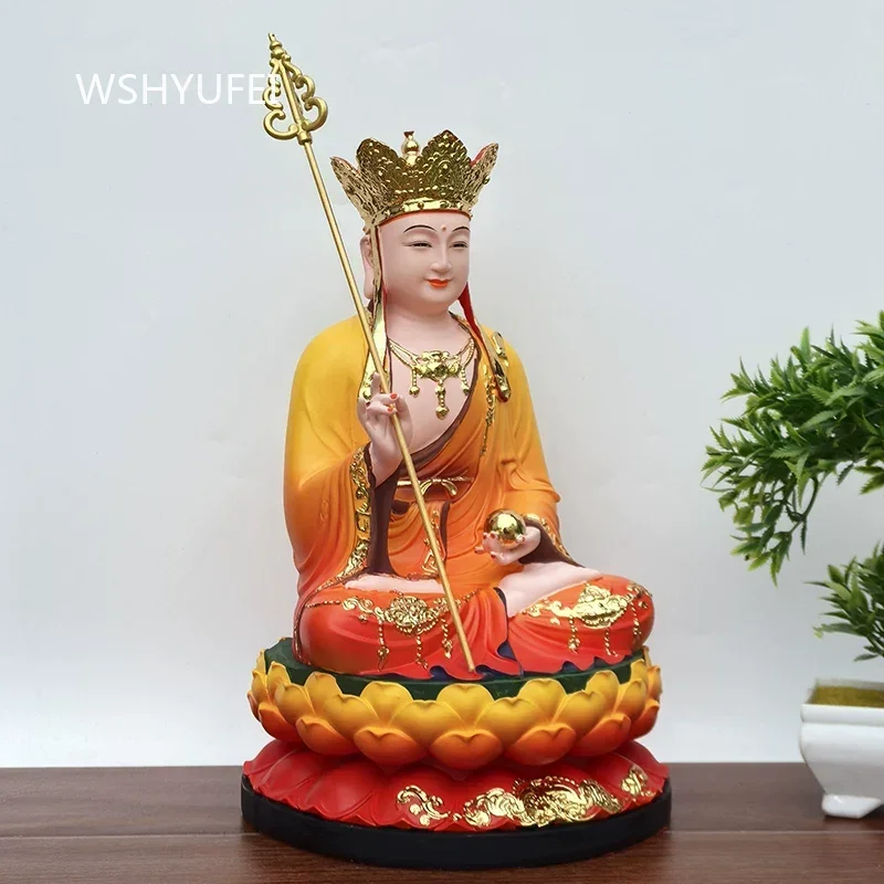 1PCS Resin Statue Ornament Ksitigarbha King Guanyin Bodhisattva Shakyamuni Buddha Home Worship Statue