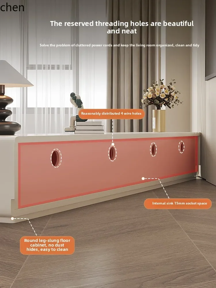 TV cabinet combined with modern simple living room household small apartment solid wood floor coffee table combined cabinet