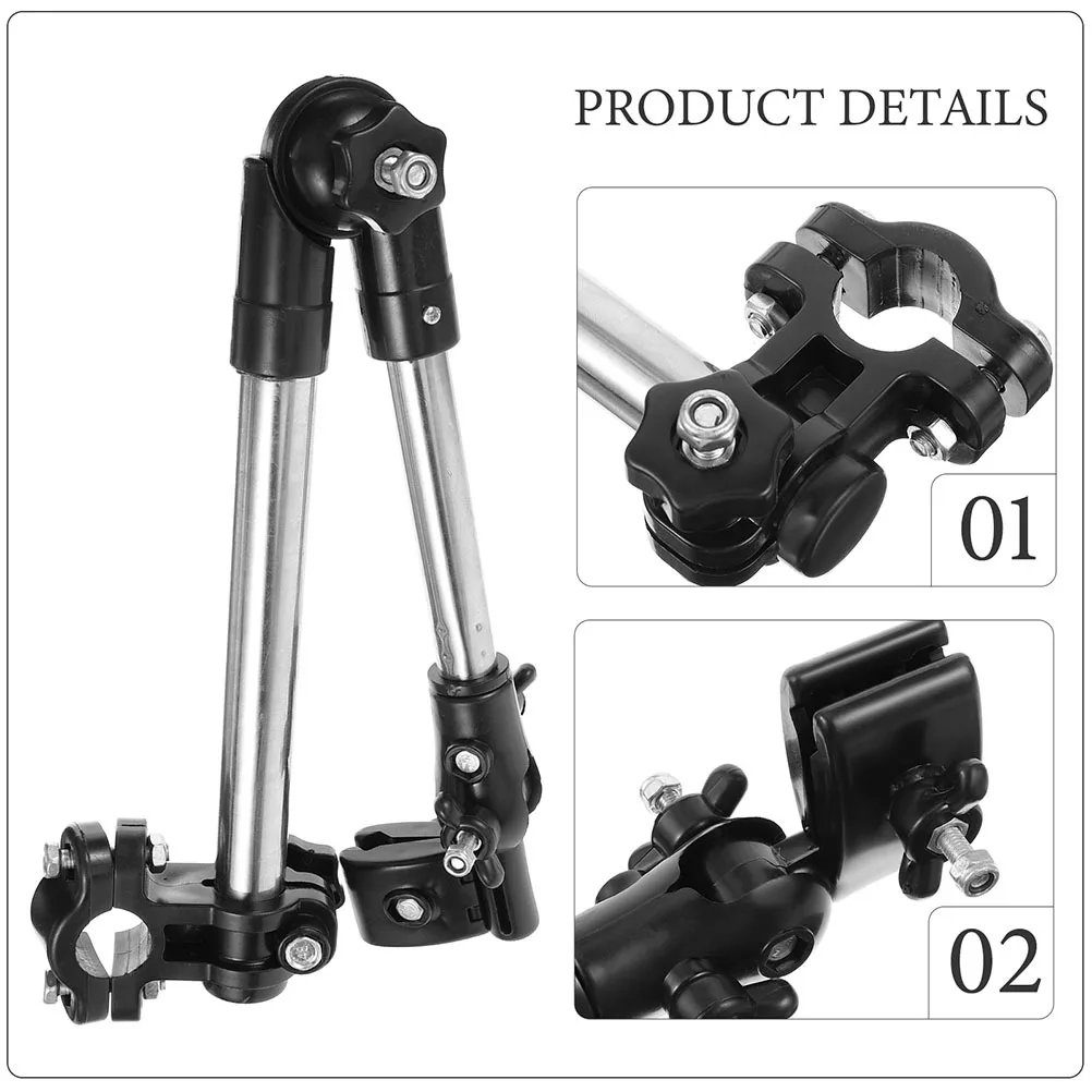 

2 Pcs Bicycle Umbrella Rack Holder Stroller Electric Stainless Steel Mount Clamp