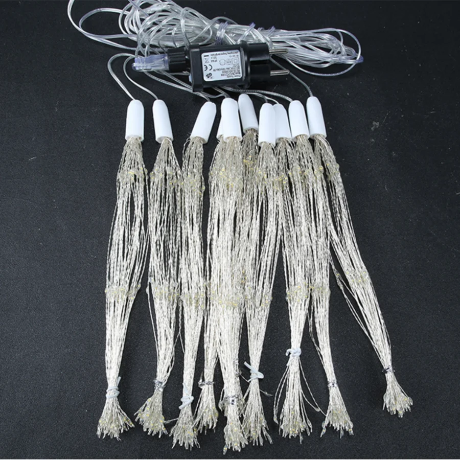 Romantic 10 IN 1 1200LEDs Dandelion String Lights Garland Outdoor Christmas Firework Fairy Lights for Garden Party Bedroom Decor