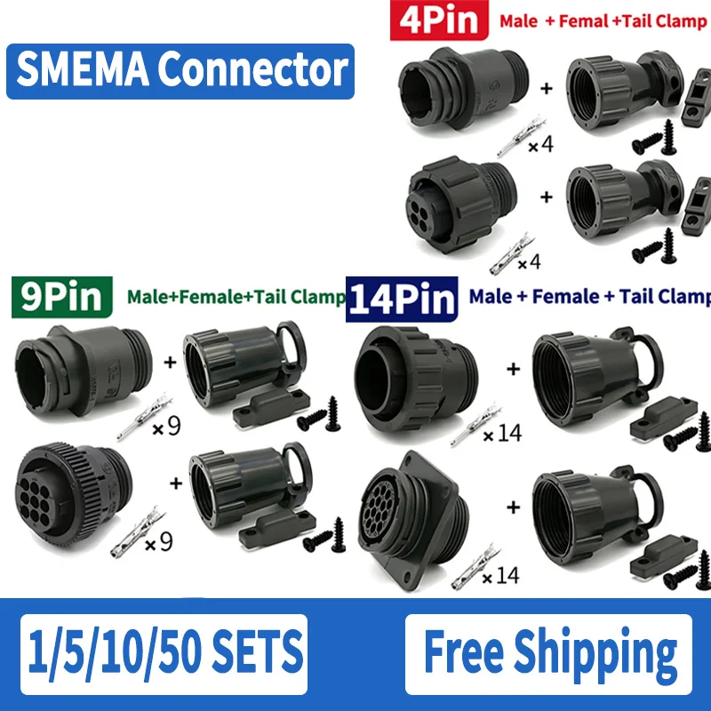 

AMP/TE SMEMA Aviation Connector Auto Sensor 4P/9P/14Pin Black Circular SMT Equipment Signal Plug 183079 182645 182919 182647