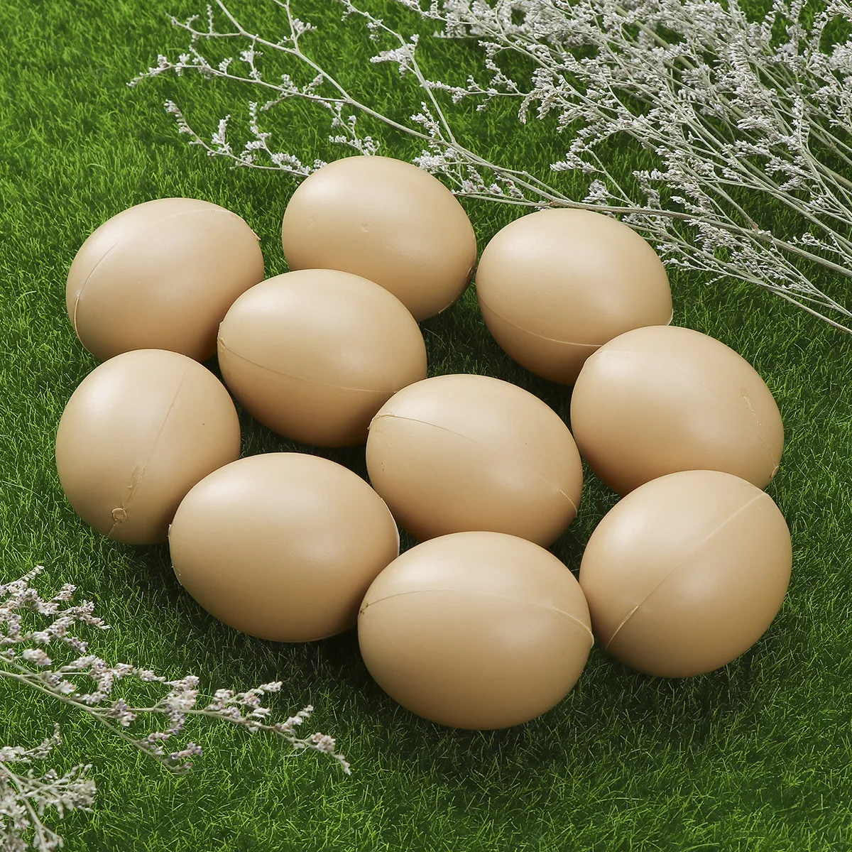 10Pcs Realistic Plastic Fake Eggs for Pigeon Breeding Exact Size Shape Color of Real Eggs Solid Smooth Surface Incubation Ready