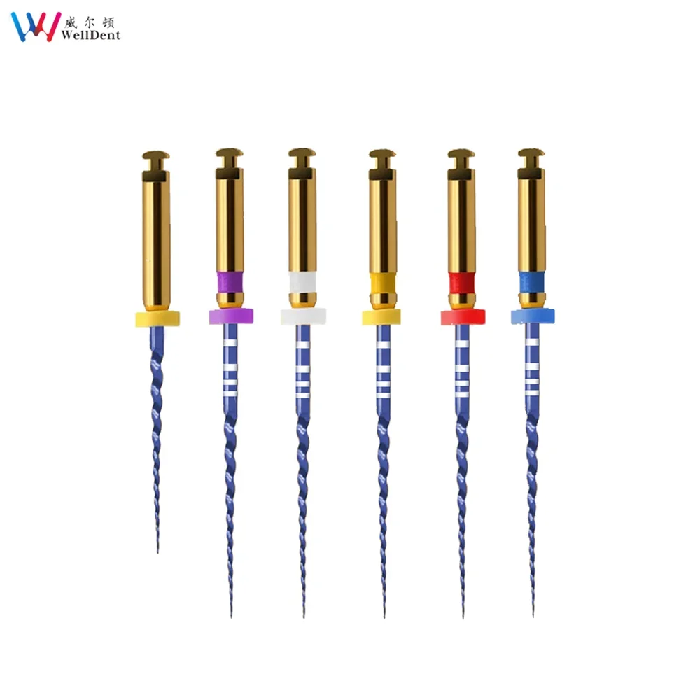 6pcs/Box Denco Dental Heat Activated Nickel Titanium Alloy Flexible Files Canal Root Treatment Rotary Endodontic Files Dentist