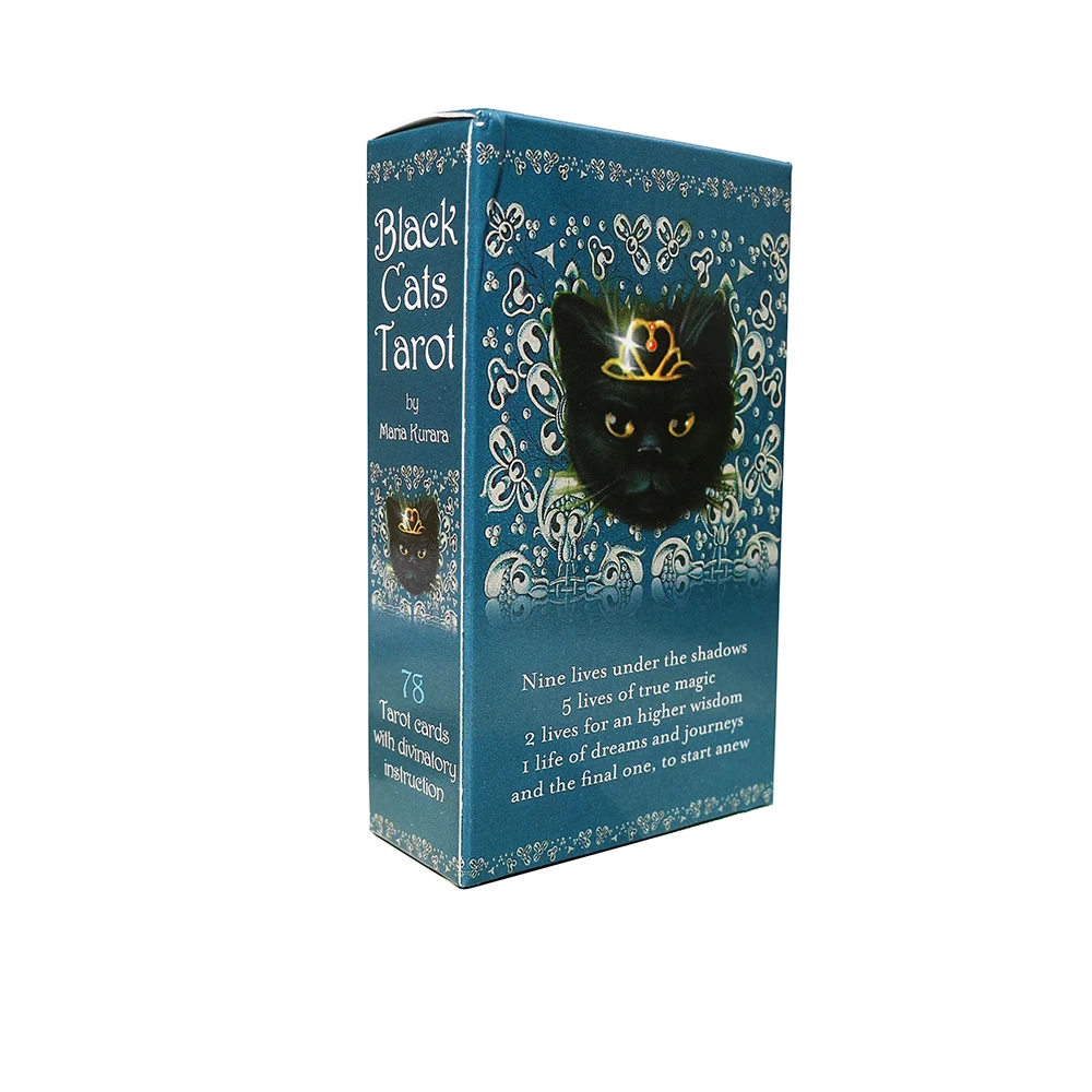 Tarot deck cards mysterious divination Tarot in Spanish.Black Tarot Deck Cards .English Italian German Tarot Cards for Beginners