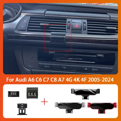 자동차 전화 홀더 모바일 에어 벤트 마운트 GPS 특수 탐색 지원 브래킷 Audi A6 C6 C7 C8 A7 4G 4K 4F 2005-2024