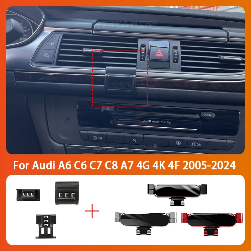 Car Phone Holder Mobile Air Vent Mounts GPS Special Navigation Support Bracket For Audi A6 C6 C7 C8 A7 4G 4K 4F 2005-2024