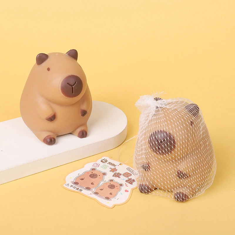 Capybara Kawaii de dibujos animados, juguete adhesivo suave TPR de rebote lento, pellizco creativo para niños, juguetes de pellizco de descompresión, nuevo