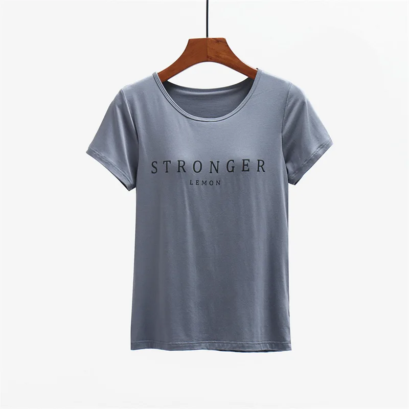 Causal One Piece Summer Pajamas Women Letter Printed Modal Comfort Sleepwear Short Sleeve Sleep T-shirt Nightwear Tops Female