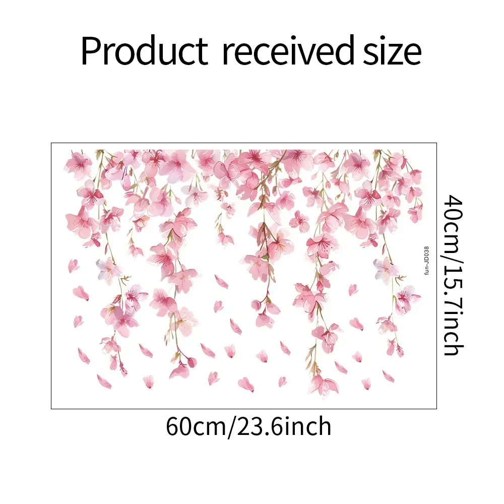 1PCS Painted Colorful Fall Flower Tree Branches Glass Windows Home Landscaping Decoration Electrostatic Uv Window Stickers