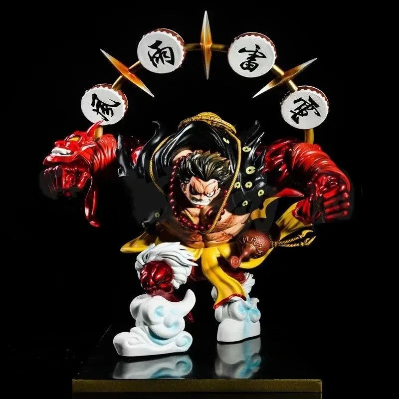 One Piece Luffy Gear 4 Snakeman GK Statue Kabuki Edition Black/Red Interchangeable Face Anime Figure Collectible Model - view 6