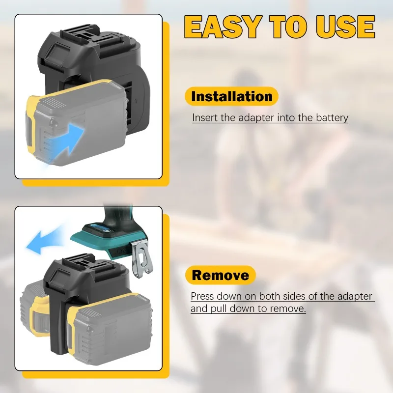 Adaptador de bateria ALASICKA 2 em 1 para 2 pacotes para baterias de íon-lítio Dewalt 20V Converter para funcionar para Toos de energia sem fio Makita 18V