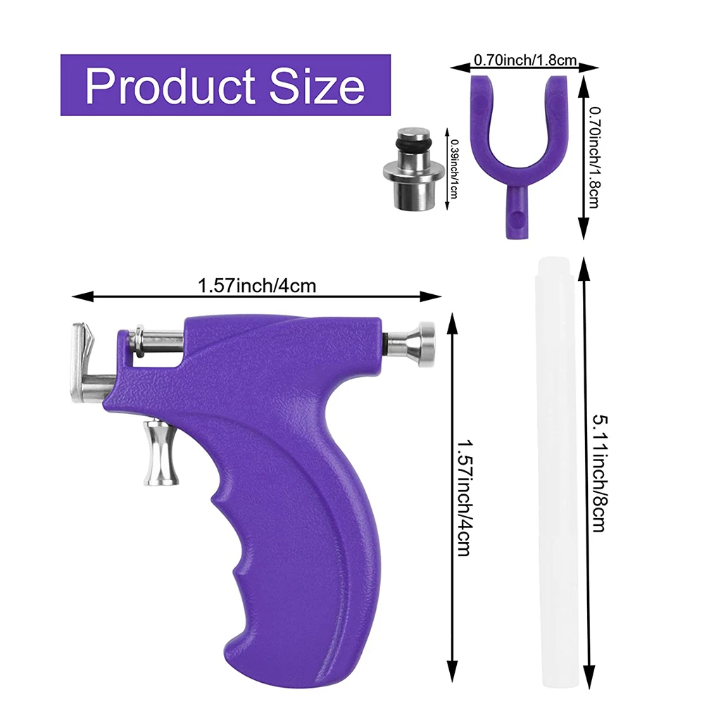 Professional Ear Piercing Gun Tool Set CZ Titanium earrings Ear Nose Navel Body Piercing Gun Unit Tool Kit Safety Pierce Tool