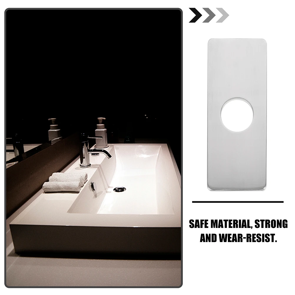 

Stainless Steel Faucet Hole Cover Deck Plate For Kitchen Sink Smooth Surface No Burrs Light Weight Elegant Decorative Accessory