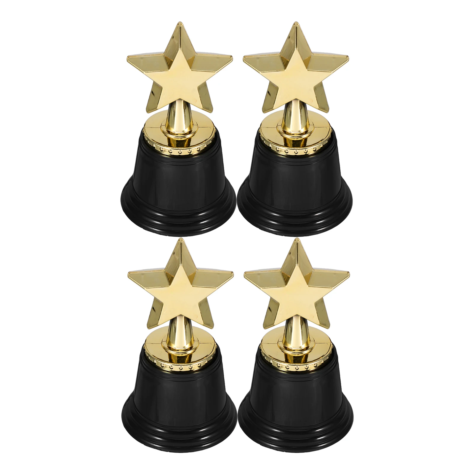 

4PCS Five-pointed Trophy Small Plastic Kids Sports Award Celebration Plastic Trophy Prize Mini Shaped Cup Winner Medal