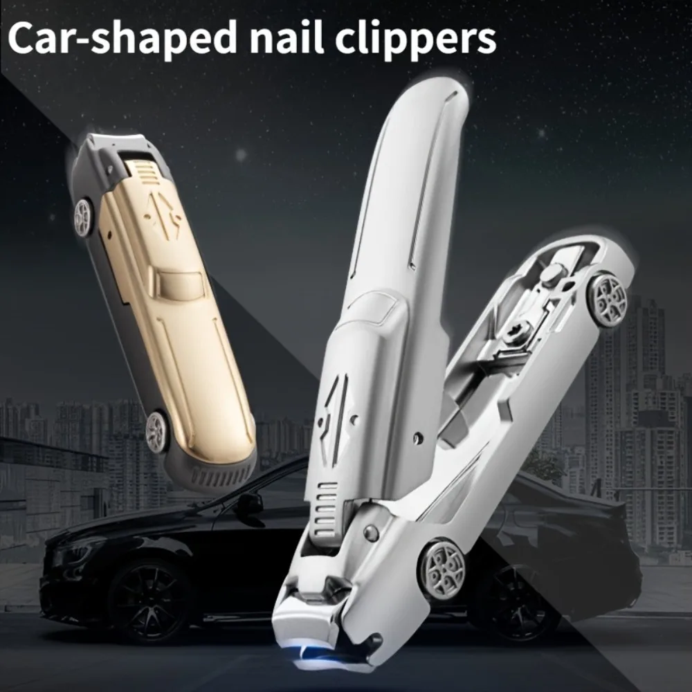 

2pcs Stainless Steel Car Nail Clippers High Hardness Sharp Toenail Clipper Large Opening Splash-Proof Holder Nail Scissors