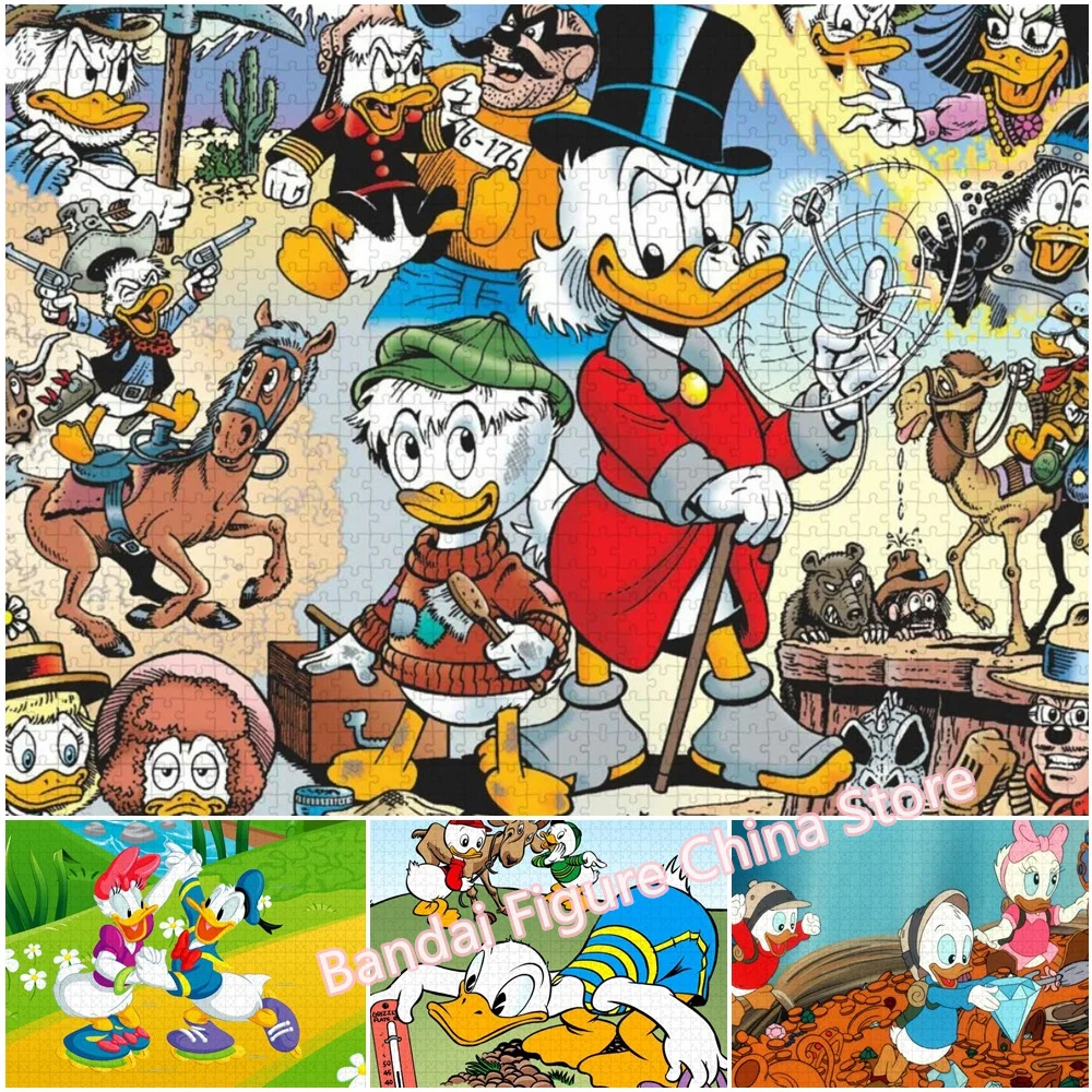 

Donald Duck 35/300/500/1000 Pieces Jigsaw Puzzle Disney Cartoon Anime Print Puzzle for Adult Kids Educational Game Toys Gifts