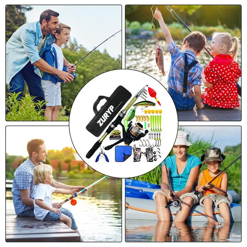 New Fishing Gear Set Telescopic Fishing Rod Set With Reel Combo Pole Gear Stable And Complete For Fishing Lovers And Beginners