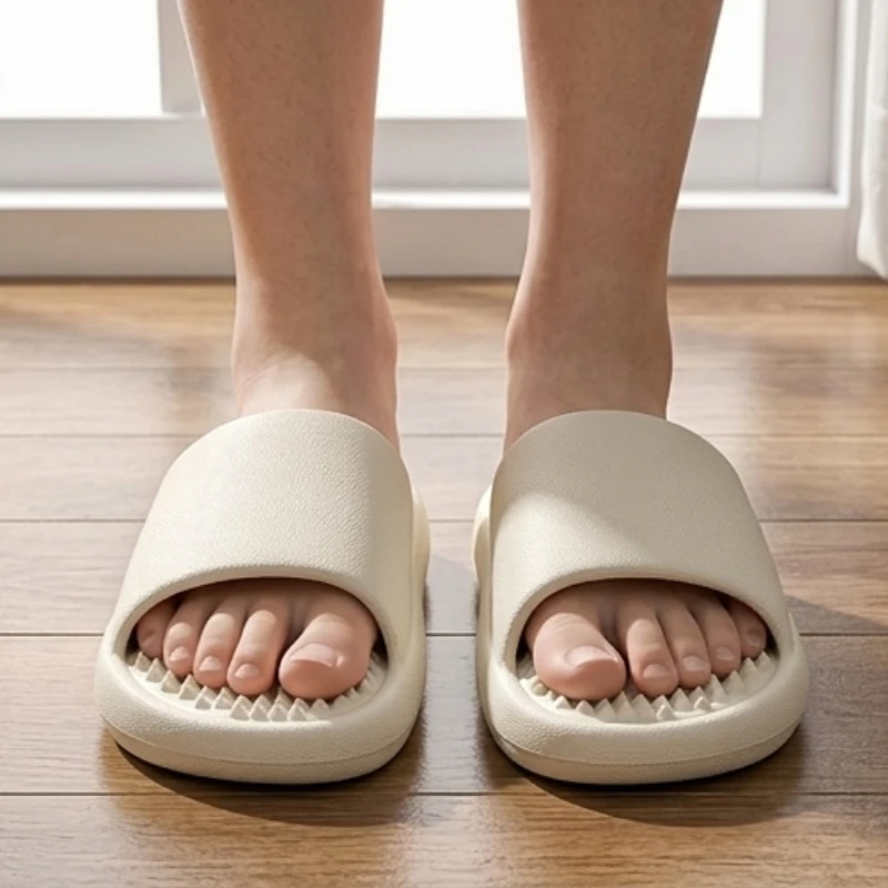 Women Slippers Hollow Drain Hole Cloud Cushion Slides Lightweight Anti Slip Quick Drying Comfortable Breathable Summer Shoes
